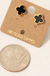 Gold Dipped Epoxy Clover Stud Earrings