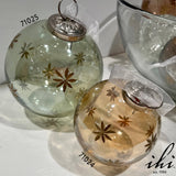 Tinted Smoky Crackled Glass Ornaments Asst.6, Sm