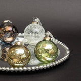 Tinted Smoky Crackled Glass Ornaments Asst.6, Sm