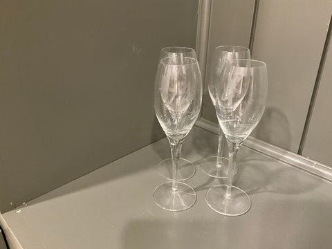 Etched glass set of 4