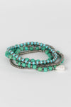 Aqua Pearl Seeds Bracelet - Set of 5