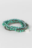 Aqua Pearl Seeds Bracelet - Set of 5