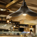 14.75"W Brown Cone-Shaped Indoor Adjustable Pendant Lamp