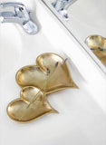 Gold Textured 2-Section Heart Tray