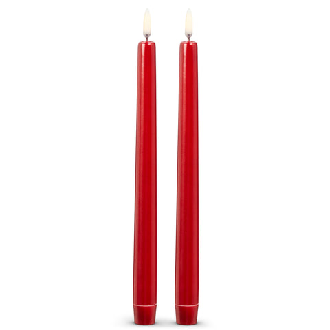 10" Uyuni Metallic Red Taper Candles