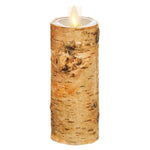 2" X 6" MOVING FLAME BIRCH WRAPPED PILLAR CANDLE