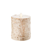 4" x 5" Moving Flame Birch Wrapped Pillar Candle