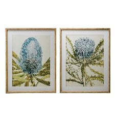 Wood Framed WallDécor w/ Flowers, 2 Styles