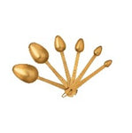 S/6 6-1/2"L Stainless Steel Measuring Spoons, Gold Finish