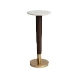 22"H x 9-1/2"Rnd Acacia Wood &Metal Martini Table