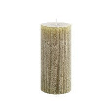 Pleated Pillar Candle, Olive