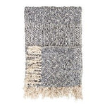 60"L x 50"W Recycled Cotton Blend Knit Throw w Fringe,Grey