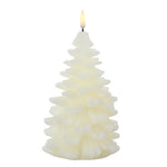 4.25" x 8" Uyuni Ivory Christmas Tree Candle