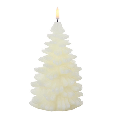 4.25" x 8" Uyuni Ivory Christmas Tree Candle