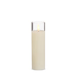 2x7 Clear Glass Ivory Pillar Candle