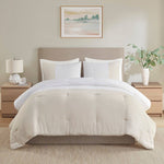 3-Piece Gauze Oversized Comforter/Duvet Cover Set, Beige