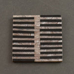 Sleek Gray Wood Coaster with Black Lines