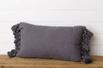 Lumbar Tassel Pillow - Slate Blue (PC)