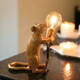 Gold Plated Mouse Resin Night Light | Creative Lamp