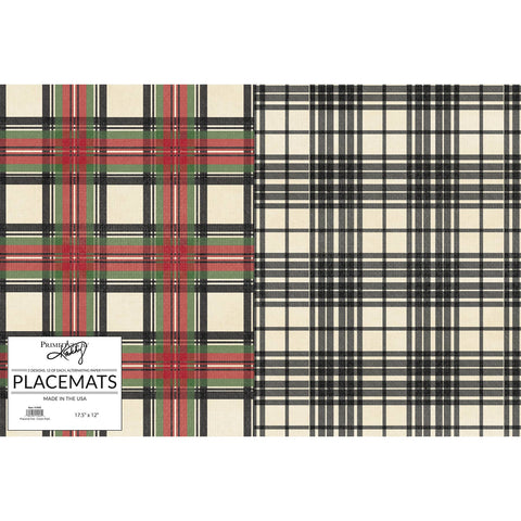 Cream Plaid Paper Placemat Pad