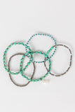 Aqua Pearl Seeds Bracelet - Set of 5