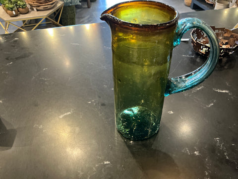 Recycled glass pitcher