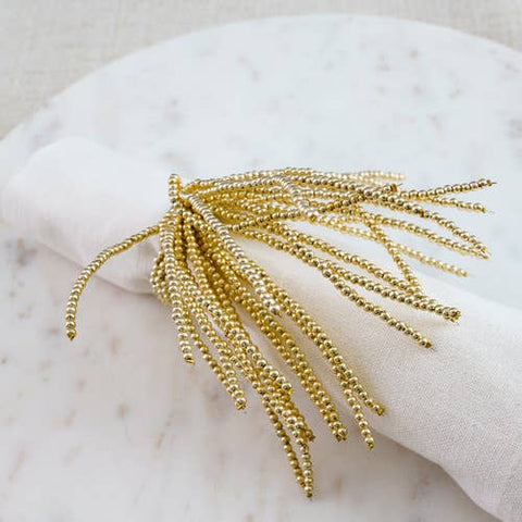 Gold Beaded Confetti Napkin Ring