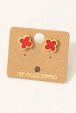 Gold Dipped Epoxy Clover Stud Earrings