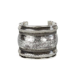 Floral Cuff Bracelet - Silver