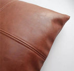 Faux Leather Throw Pillow Cover- Quad stitch