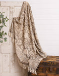 Antique Rug Slub Throw, Faded Gray And Cream (PC)