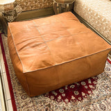 Handmade Furniture | CowHide Leather OttomanTable-Unstuffed