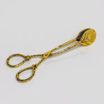 Vintage-Style Brass Leaf Serving Tongs