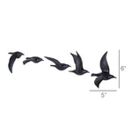 Flying Gulls - Bone China, Set of 5 - Assorted - Matte Black