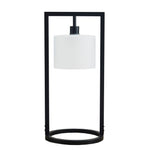 Modern Industrial Black Open Frame Table Lamp, White