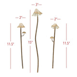 Abeline Mushroom Stem Garden Plant Stakes Metal