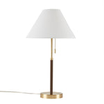 Mid-Century Pull Chain Table Lamp, Gold Brown