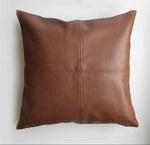 Faux Leather Throw Pillow Cover- Quad stitch