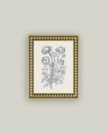 Blue Flower Sketch 1 Framed Antique Art