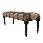 Alex Natural Jute and Black Diamond Upholstery Bench