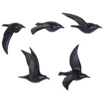 Flying Gulls - Bone China, Set of 5 - Assorted - Matte Black