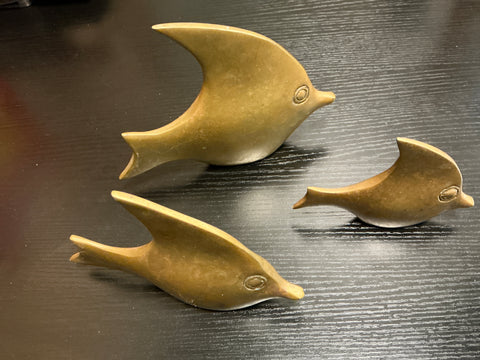 Set of 3 Brass fish