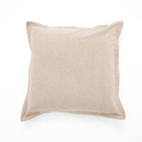 Cotton Solid Cushion with Flanges (Beige)