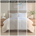 3-Piece Gauze Oversized Comforter/Duvet Cover Set, Beige