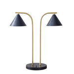 Black Gold Modern Two-Light Table Lamp