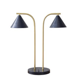 Black Gold Modern Two-Light Table Lamp