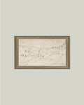 Rolling Hills Sketch Framed Antique Art