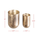 Kacela Set of 2 Brass Cylinder Wall Planter Pots Metal