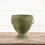 8.25" AGED GREEN URN