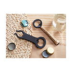 Bamboo Handle Forged Bottle Opener - Black Multi